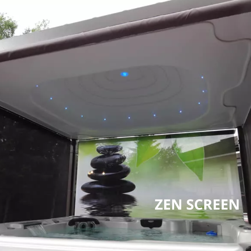 covana oasis jacuzzi overkapping elektrisch zijscreen zen