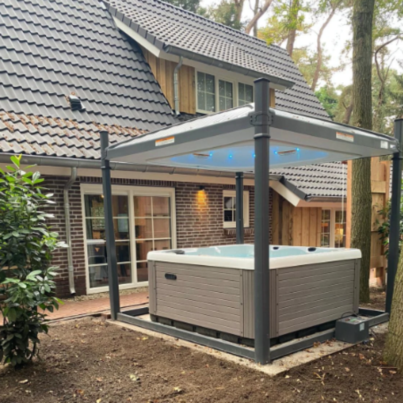 covana oasis jacuzzi overkapping elektrisch tuin