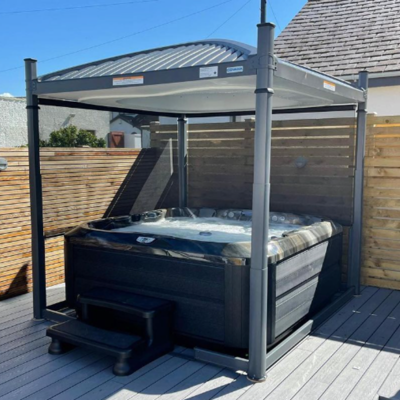 covana oasis jacuzzi overkapping elektrisch terras