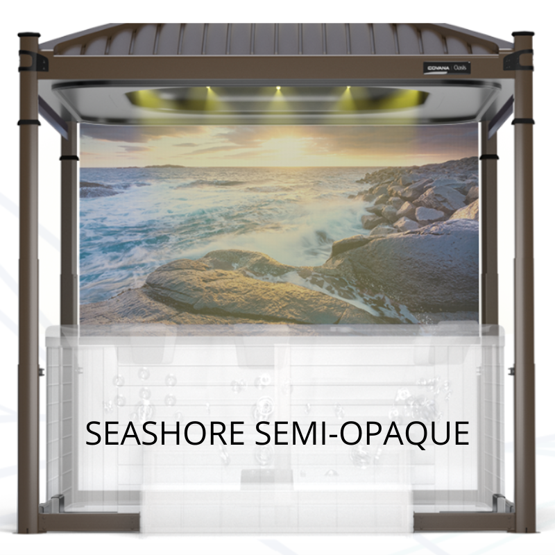 covana oasis jacuzzi overkapping elektrisch zijscreen seashore