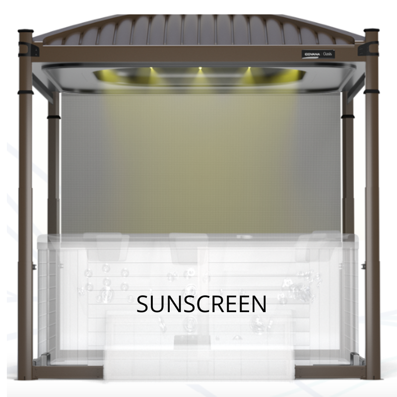 covana oasis jacuzzi overkapping elektrisch zijscreen zonnescherm